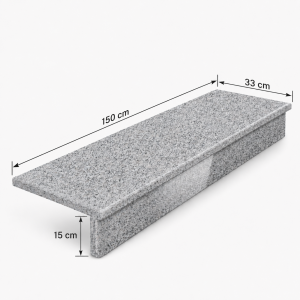 Zestaw Schodowy G602 - Stopień 2cm + Podstopień 2cm  150x33x2 / 150x15x2 