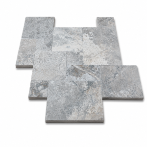Trawertyn Ash Argent Antykowany Bębnowany 3 cm | 1kpl=0,742m2  | Komplet Rzymski