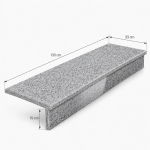 Zestaw Schodowy - Stopień + Podstopień Granitowy G602 135x33x2 / 135x15x2 Polerowany