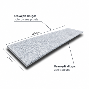 G602 STOPNICA 180x40x3 Płomień z Krawędziami Poler/Bullnose PRZEDSPRZEDAŻ ! 