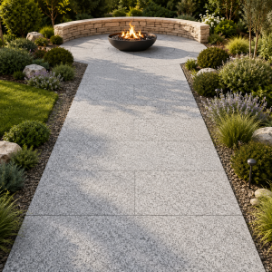 Płytka Granitowa Szara Płomieniowana G602 Bianco Sardo 120x60x3 cm