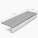 Stopnica granitowa szara płomieniowana G602 135x33x2 | PRZEDSPRZEDAŻ