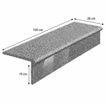 Zestaw Stopnica - Stopień + Podstopień  Granitowy Dark Grey G654 NEW Bullnose 120x35x2 / 120x15x2