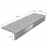 Zestaw Schodowy - Stopień + Podstopień Granitowy G602 135x33x2 / 135x15x2 