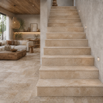 Trawertyn Stopnica | Kamień brzegowy Ivory Classic Mix Bębnowany Bullnose 135x35x3 cm