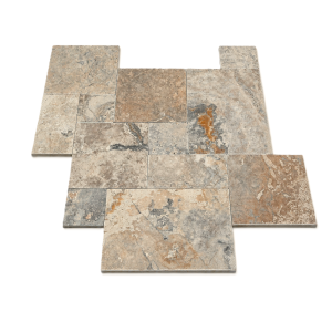 Trawertyn Silver Latte Greige Bębnowany French Pattern 3cm 1kpl= 0,742m2 | Komplet Rzymski