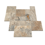 Trawertyn Silver Latte Greige Bębnowany French Pattern 12mm 1kpl= 0,742m2 | Komplet Rzymski