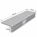 Zestaw Stopnica - Stopień + Podstopień  Granitowy G603 150x33x2 / 150x15x2 Polerowany