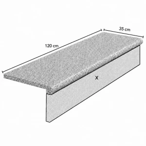 Schodek Granitowy płomieniowany G603 120x35x2 stopnica Bullnose