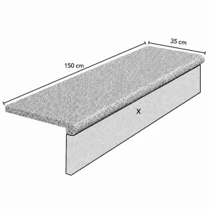 Schodek Granitowy Płomieniowany G603 150x35x2+2 stopnica Bullnose 