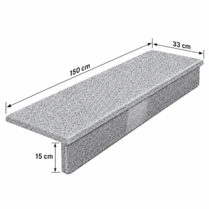 Zestaw Schodowy G602 - Stopień 3cm + Podstopień 2cm 150x33