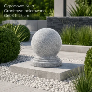 Ogrodowa Kula Granitowa polerowana G603 fi 25cm