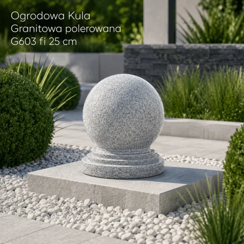 Ogrodowa Kula Granitowa polerowana G603 fi 25cm-Wizualizacja wygenerowana przy użyciu AI2.webp
