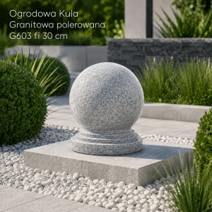  Ogrodowa Kula Granitowa polerowana G603 fi 30 cm