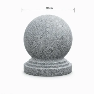 Ogrodowa Kula Granitowa polerowana G603 fi 40 cm-Wizualizacja wygenerowana przy użyciu AI.webp