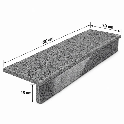 Zestaw Stopnica - Stopień + Podstopień Granitowy Dark Grey New G654 -Wizualizacja wygenerowana przy użyciu AI