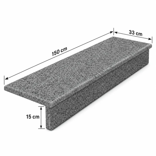 Zestaw Stopnica - Stopień + Podstopień Granitowy Dark Grey New G654 -Wizualizacja wygenerowana przy użyciu AI
