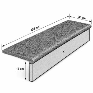 Schodek Granitowy G654 New Dark grey 135x35x2 stopnica Bullnose