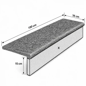 Schodek Granitowy G654 New Dark grey 150x35x2 stopnica płomień Bullnose