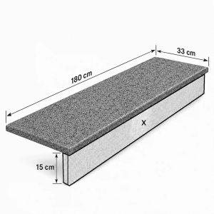 Stopnica granitowa Dark Grey New G654 płomieniowana 180x33x2