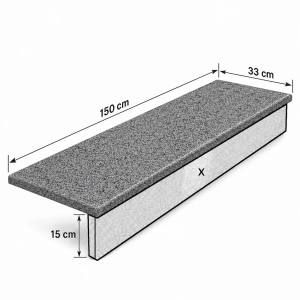 Stopnica granitowa Dark Grey New G654 płomieniowana 150x33x3