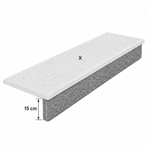 Podstopnica granitowa płomieniowana Dark Grey G654 New  150x15x2