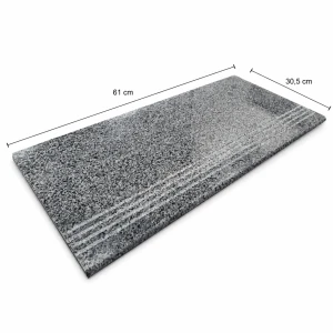 Płytka schodowa ryflowana granitowa G654 NEW poler 30,5x61x1