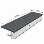 Stopnica bazaltowa płomieniowana G690 Bazalt Black 150x33x3 cm