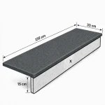 Stopnica bazaltowa płomieniowana G690 Bazalt Black 135x33x2 cm 