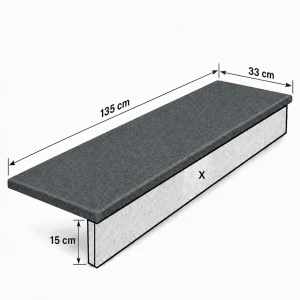 Stopnica bazaltowa płomieniowana G690 Bazalt Black 135x33x2 cm 