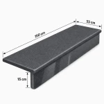 Zestaw Stopnica - Stopień + Podstopień Bazaltowy G690 Bazalt Black 150x33x3 / 150x15x2