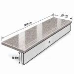Stopnica granitowa polerowana z antypoślizgiem  G664 100x35x2 cm