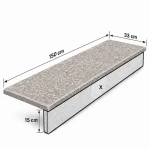 Stopnica granitowa płomieniowana Królewski Brąz G664 150x33x3 cm