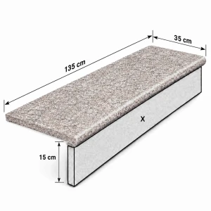 Schodek Granitowy G664 135x35x2 stopnica Bullnose