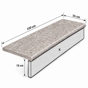 Schodek Granitowy G664 120x35x2 stopnica Bullnose
