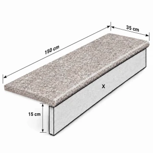 Schodek Granitowy G664 150x35x2 stopnica płomień Bullnose