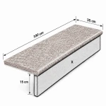 Schodek | Stopnica Granitowa Bullnose G664 100x35x2 cm | Obrzeże basenowe