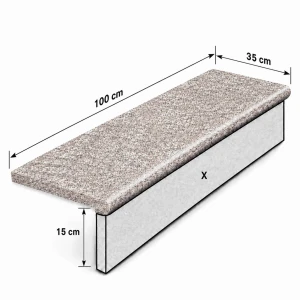 Schodek | Stopnica Granitowa Bullnose G664 100x35x2 cm | Obrzeże basenowe
