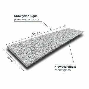 Stopnica Granitowa G603 New płomieniowana 180x40x3 cm / 2 krawędzie wykończone