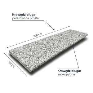 Stopnica Granitowa G603 New płomieniowana 100x33x2 cm / 2 krawędzie wykończone