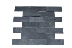 Kamień elewacyjny-dekoracyjny Łupek Black Slate Naturalny 30x60x1 cm
