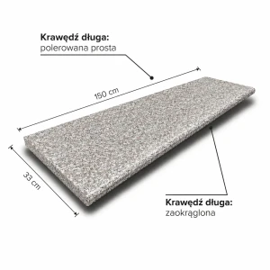 Stopnica granitowa G664 Płomieniowana z Krawędziami Poler/Bullnose 150X33X2 PRZEDSPRZEDAŻ !