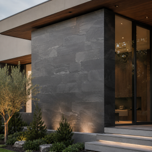 Kamień elewacyjny-dekoracyjny Łupek Black Slate Naturalny 30x90x1,2 cm
