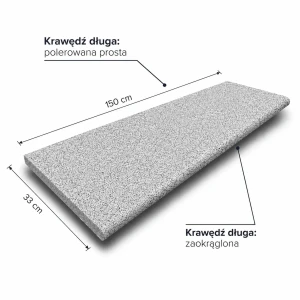 Stopnica Granitowa G603 New Leather Płomieniowana Szczotkowana 150x33x2 cm / 2 krawędzie wykończone PRZEDSPRZEDAŻ!