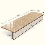 Stopnica granitowa G682 Polerowana 150x33x2 cm 
