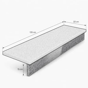 Podstopnica granitowa polerowana G602 135x15x2 PRZEDSPRZEDAŻ !