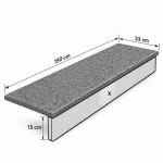 Stopnica granitowa Dark Grey New G654 płomieniowana 150x33x2 cm | PRZEDSPRZEDAŻ |
