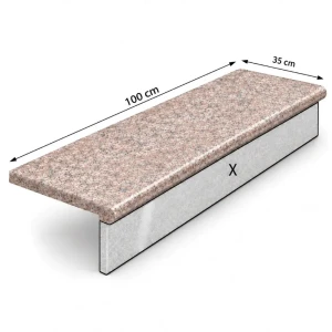 Schodek Granitowy G682 new 100x35x2 stopnica Bullnose-Wizualizacja wygenerowana przy użyciu AI