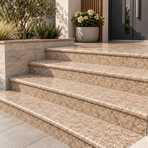 Schodek Granitowy G682 new 100x35x2 stopnica Bullnose-Wizualizacja wygenerowana przy użyciu AI