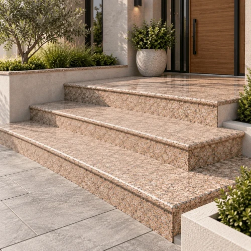 Schodek Granitowy G682 new 150x35x2 stopnica Bullnose-Wizualizacja wygenerowana przy użyciu AI